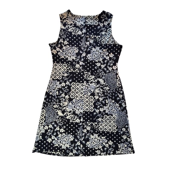 Tommy Hilfiger Dress Navy Patchwork Sleeveless Knee Length Jersey Knit Sheath 8 - Picture 9 of 10